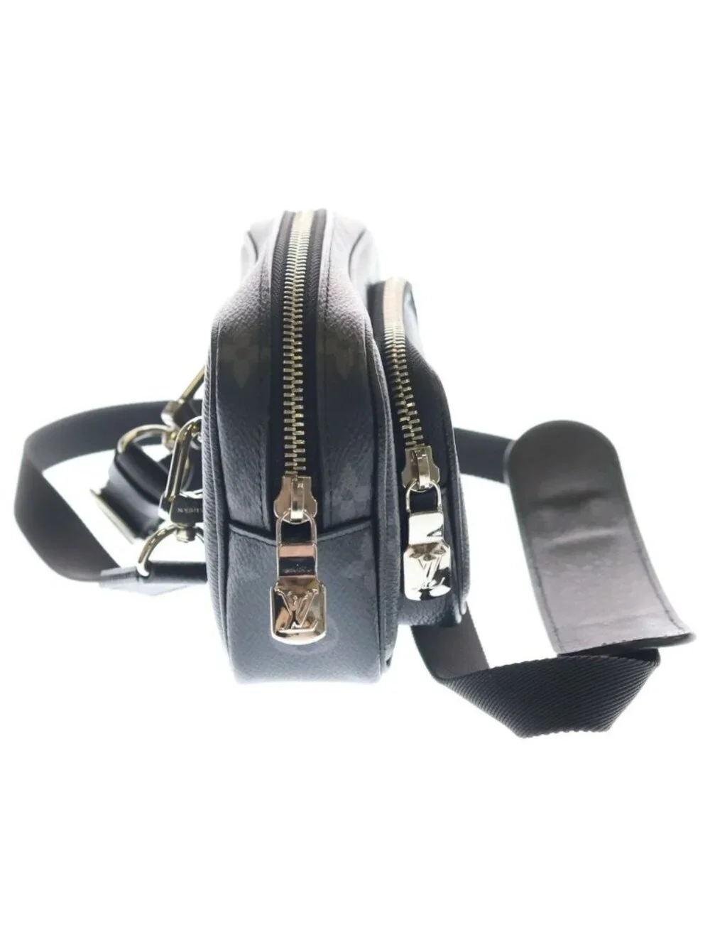 Louis Vuitton Monogram Eclipse Outdoor Pochette Mini Shoulder Bag Black Leather